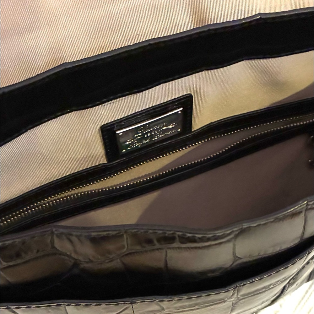 Classic Ralph Lauren crossbody leather bag w/croc-embossed detailing - Picture 13 of 13